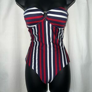 Red, white and blue swimsuit with straps, new with tags, size 4/6